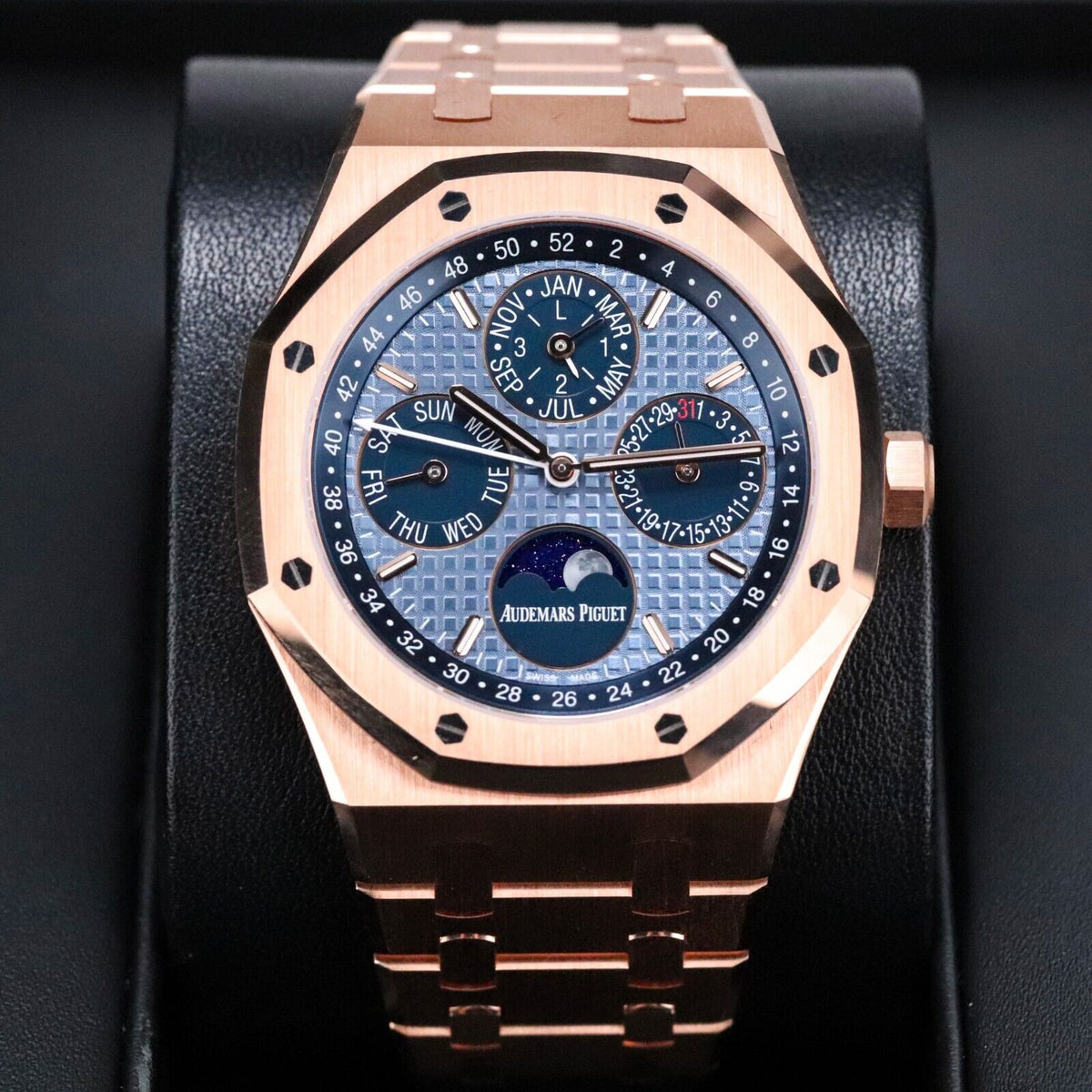 2024 Audemars Piguet Royal Oak Perpetual Calendar 41m Rose Gold Ice Blue 26574OR