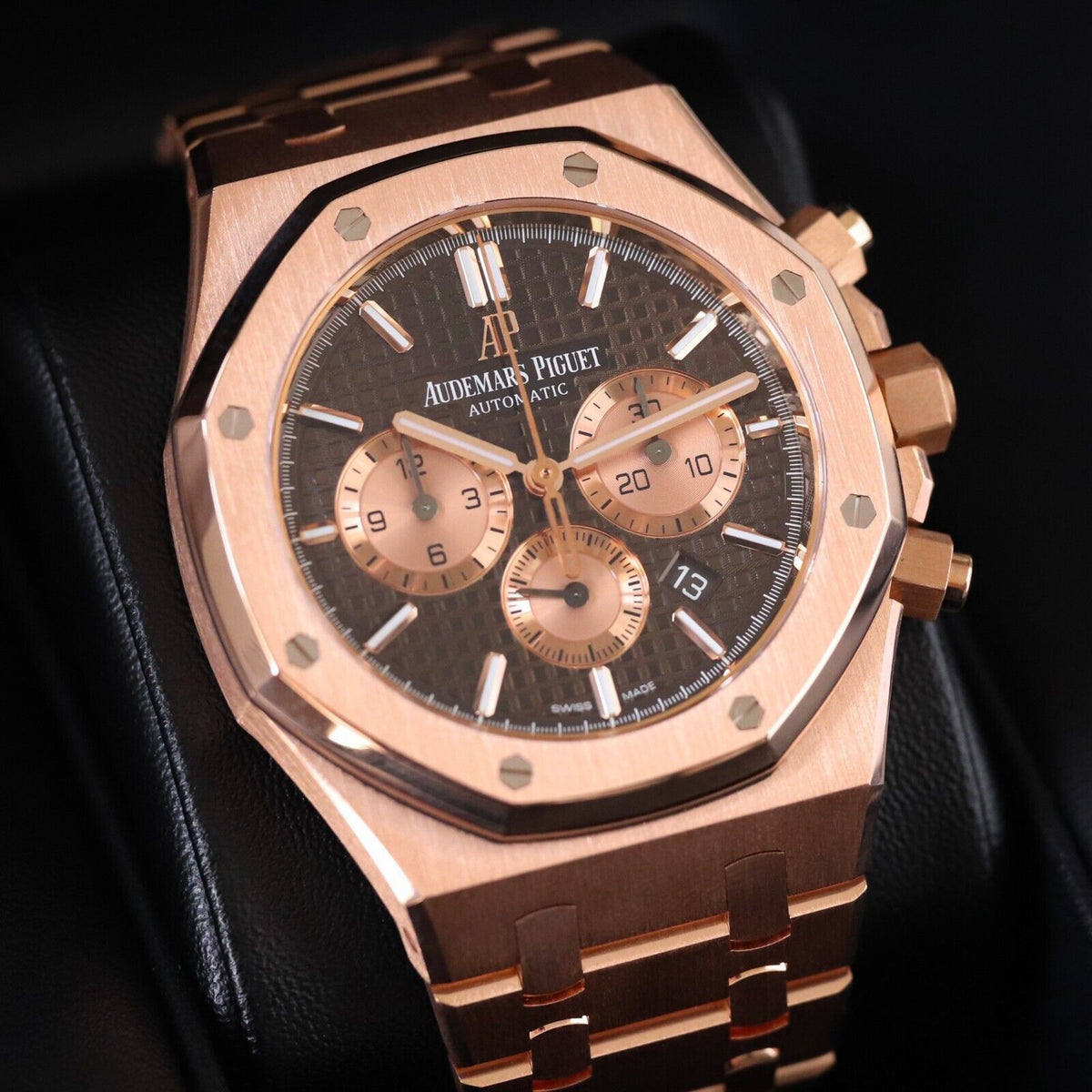 Audemars Piguet Royal Oak Chronograph 41mm 18k Rose Gold Brown 26331OR.OO.1220OR.02 Mint B&P