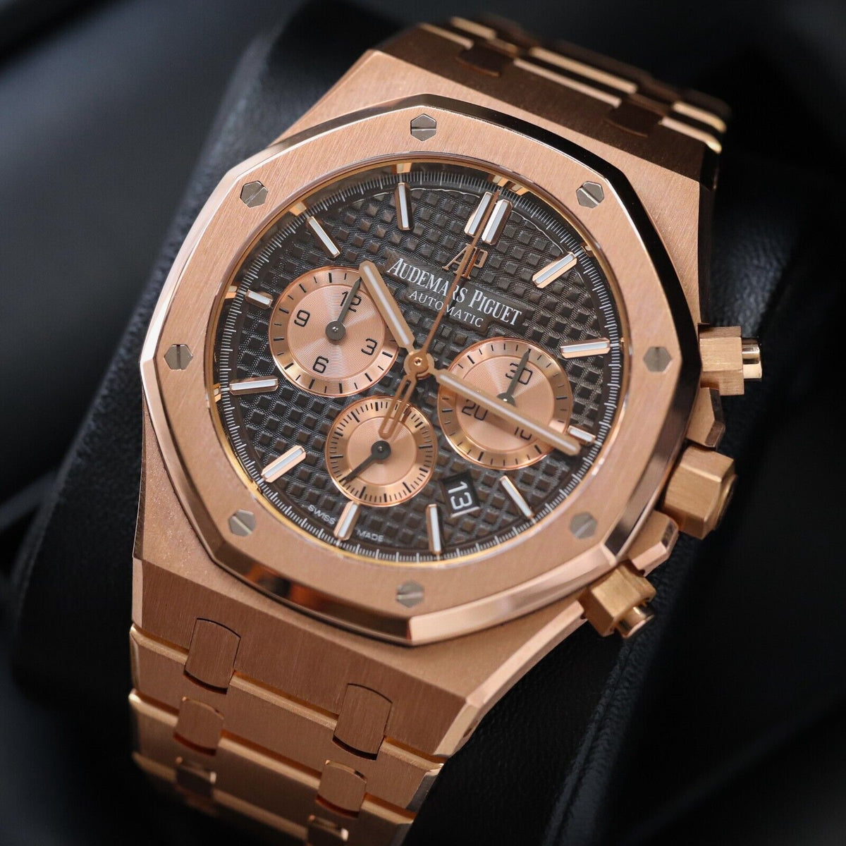 Audemars Piguet Royal Oak Chronograph 41mm 18k Rose Gold Brown 26331OR.OO.1220OR.02 Mint B&P