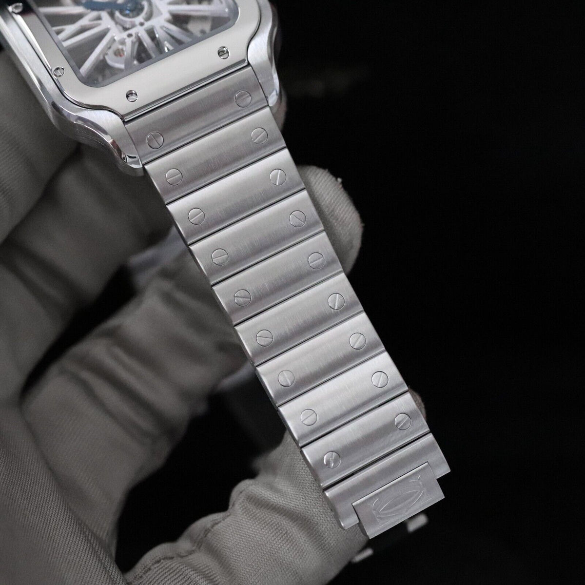 Cartier Santos De Cartier Skeleton Large Model 39.8mm Steel Sapphire WHSA0007