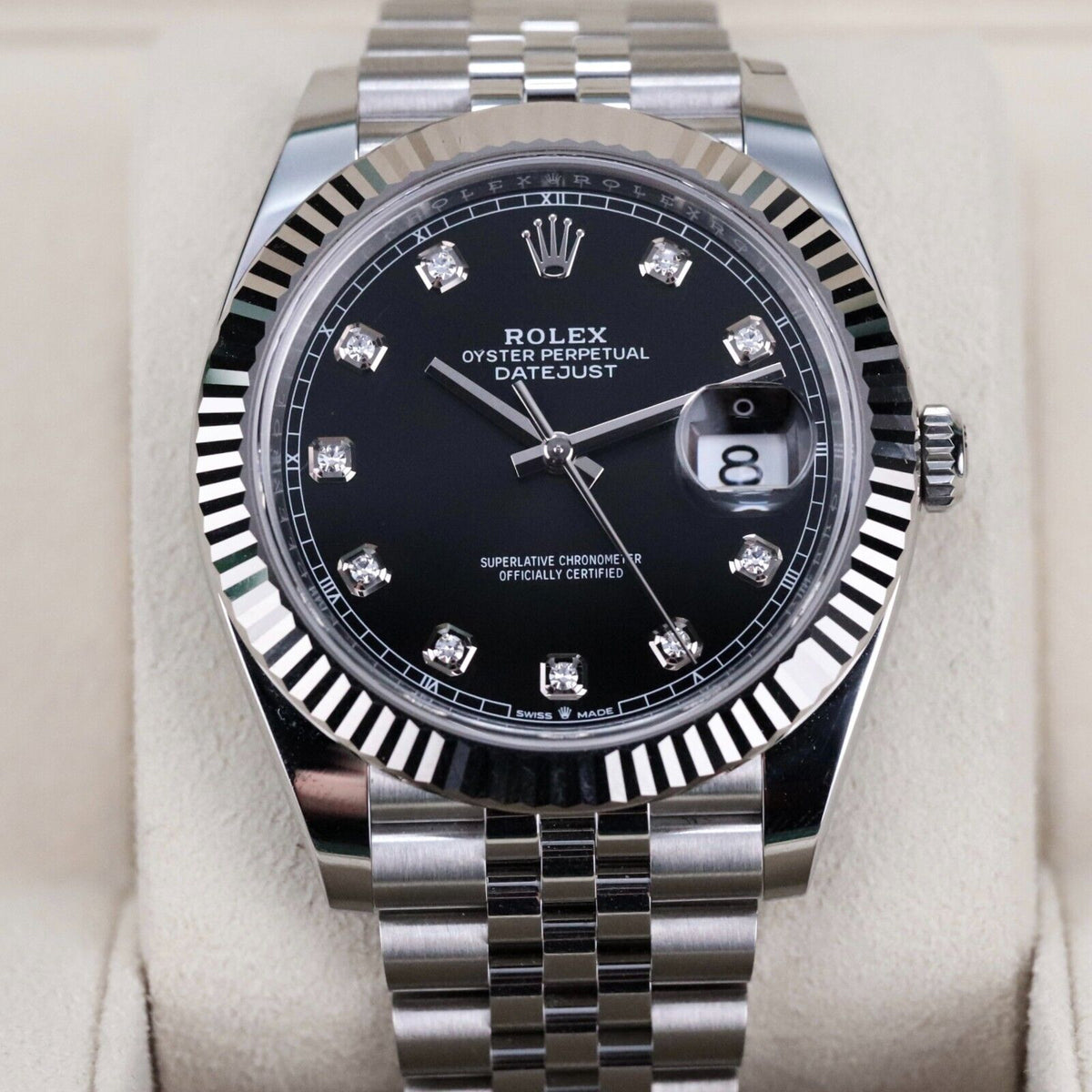 2024 Rolex Datejust 41 Black Diamond Dial Jubilee Steel Oyster Perpetual 126334