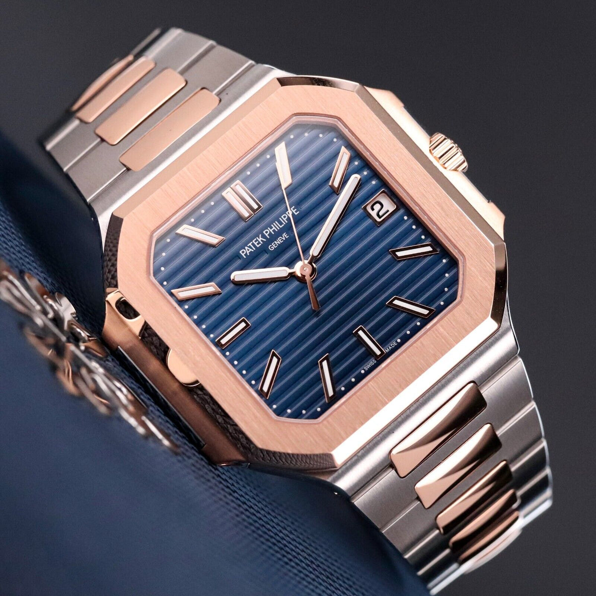 Patek Philippe Cubitus 2024 NEW 45mm Two Tone Steel Rose Gold Blue 5821/1AR