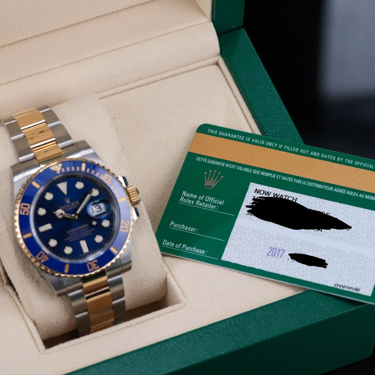 Rolex Submariner Date "Bluesy" 116613LB Two Tone Gold Blue Oyster Steel 2017