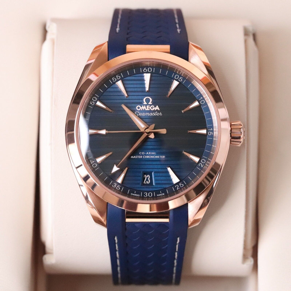 Omega Seamaster Aqua Terra 41mm Sedna Rose Gold Blue Dial 220.52.41.21.03.001