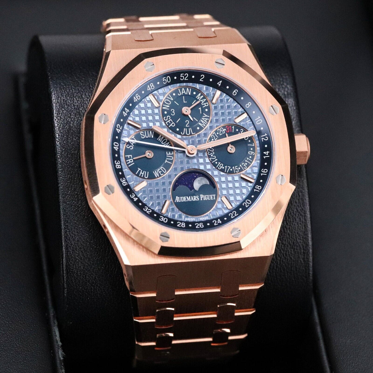 2024 Audemars Piguet Royal Oak Perpetual Calendar 41m Rose Gold Ice Blue 26574OR