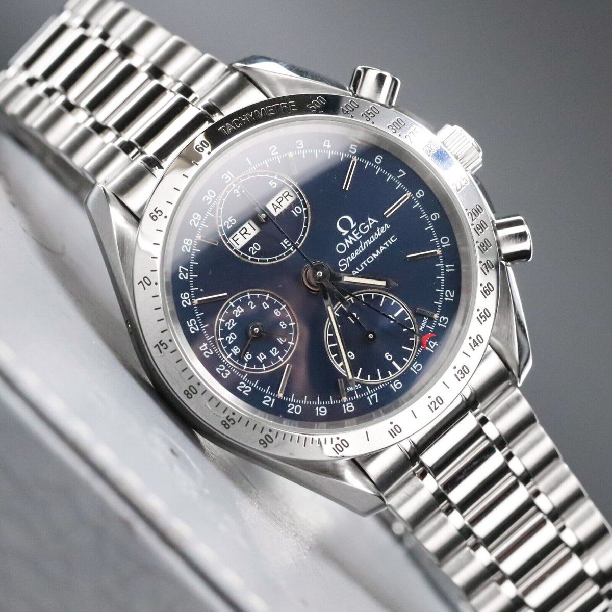 OMEGA Speedmaster Blue Dial Day Triple Date Vintage 1996 3521.80.00 - Complete