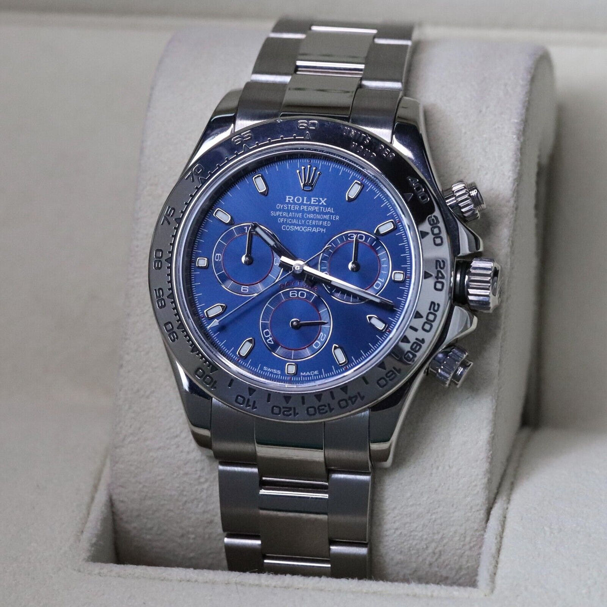 Rolex Daytona 40mm 18K White Gold Blue Dial 116509