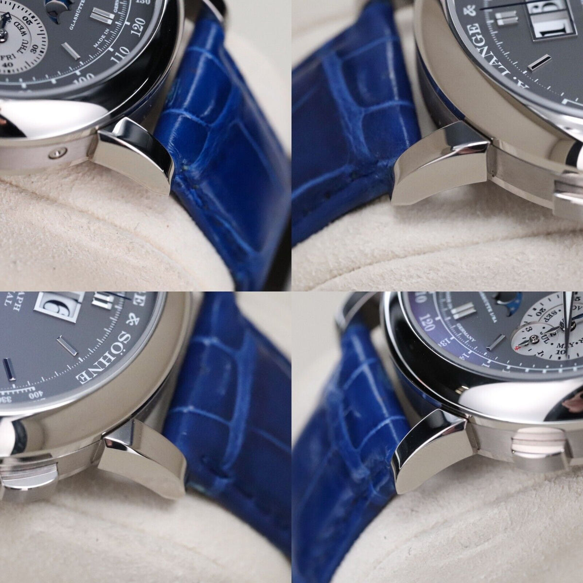 A Lange & Sohne Datograph Perpetual 41mm Platinum Moonphase Blue Date 410.038E