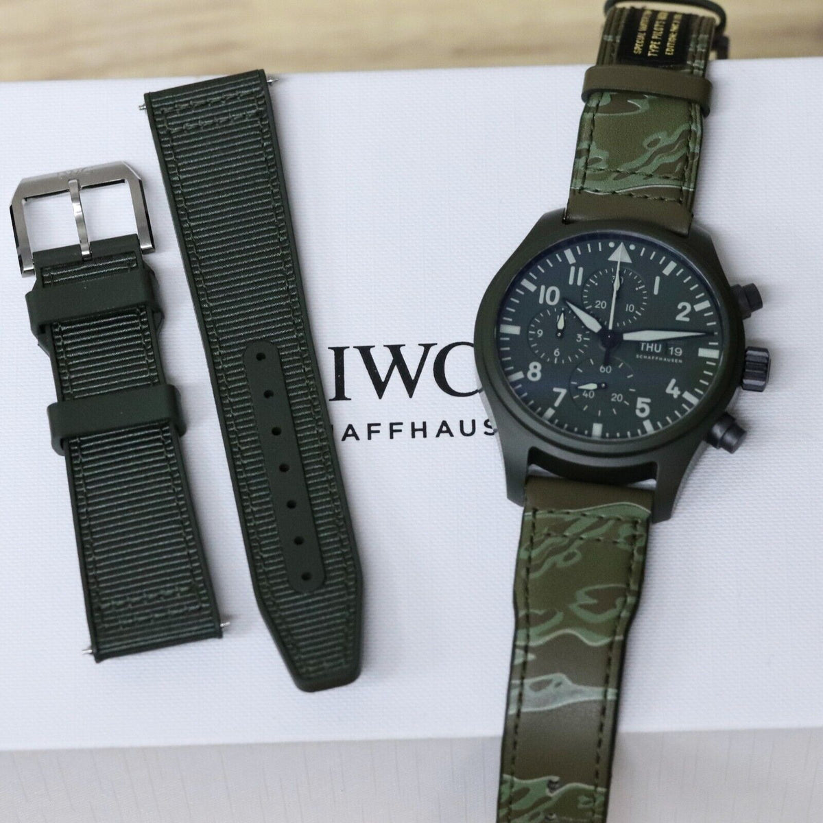 IWC Pilot Chrono Top Gun "Woodlands" Green Ceramic 44.5mm IW389106 Limited Camo