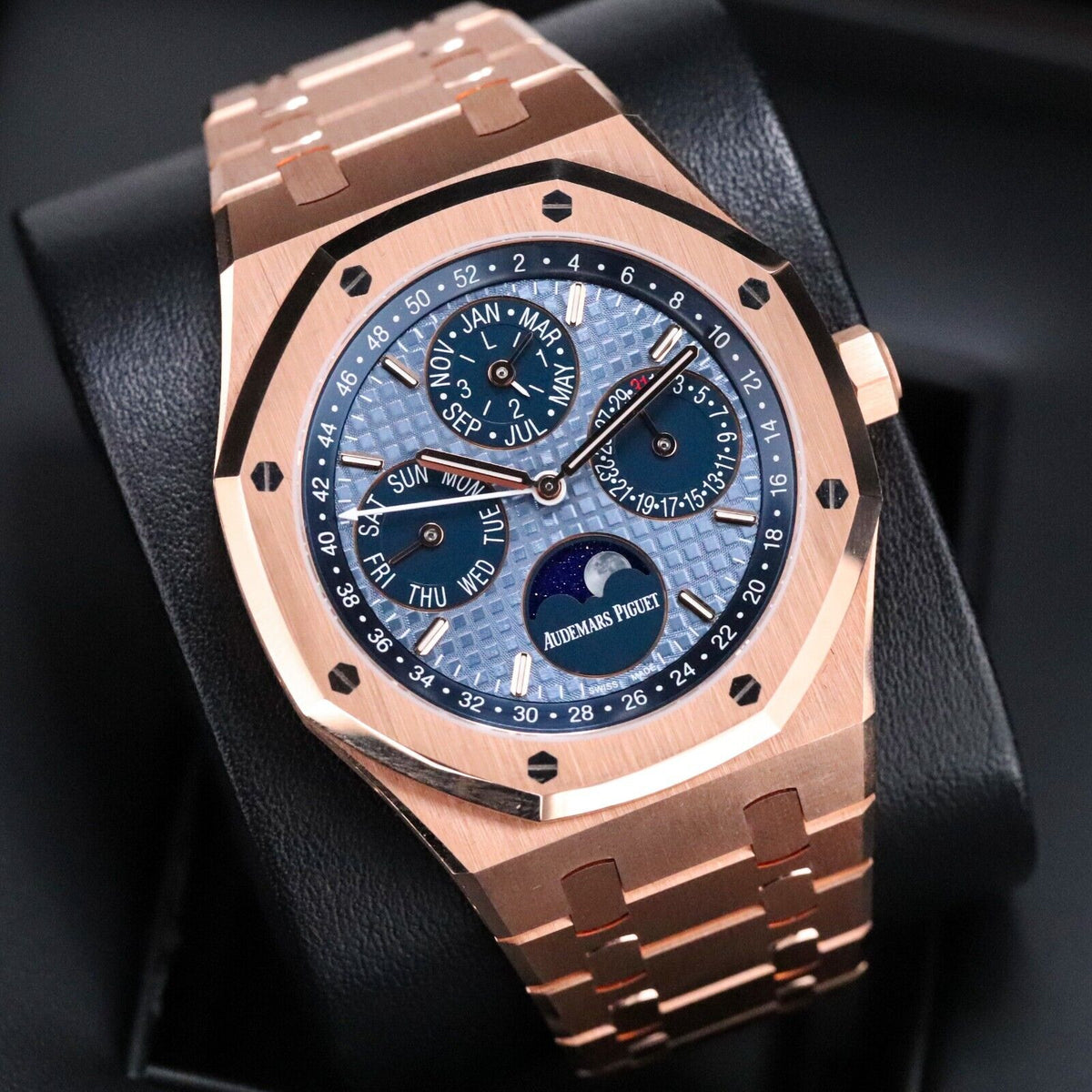 2024 Audemars Piguet Royal Oak Perpetual Calendar 41m Rose Gold Ice Blue 26574OR