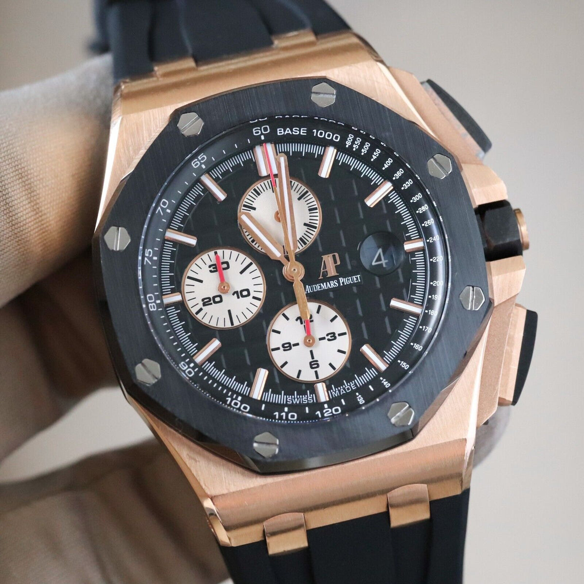 Audemars Piguet Royal Oak Offshore 44mm Rose Gold Black Ceramic 26401RO - B&P