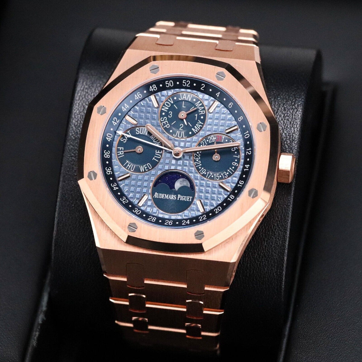 2024 Audemars Piguet Royal Oak Perpetual Calendar 41m Rose Gold Ice Blue 26574OR