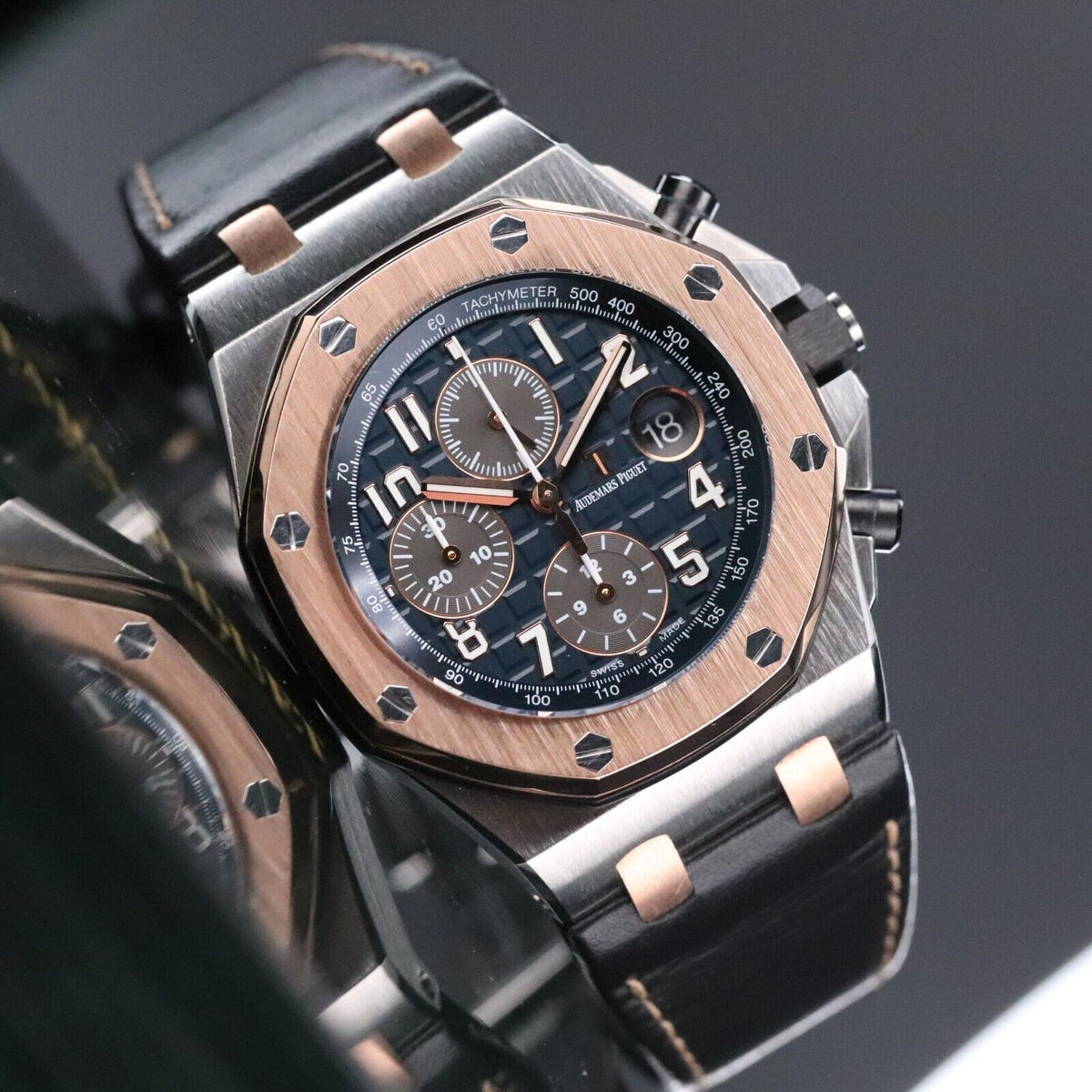 Audemars Piguet Royal Oak Offshore 42m Two Tone Blue Rose Steel Bucherer 26471SR