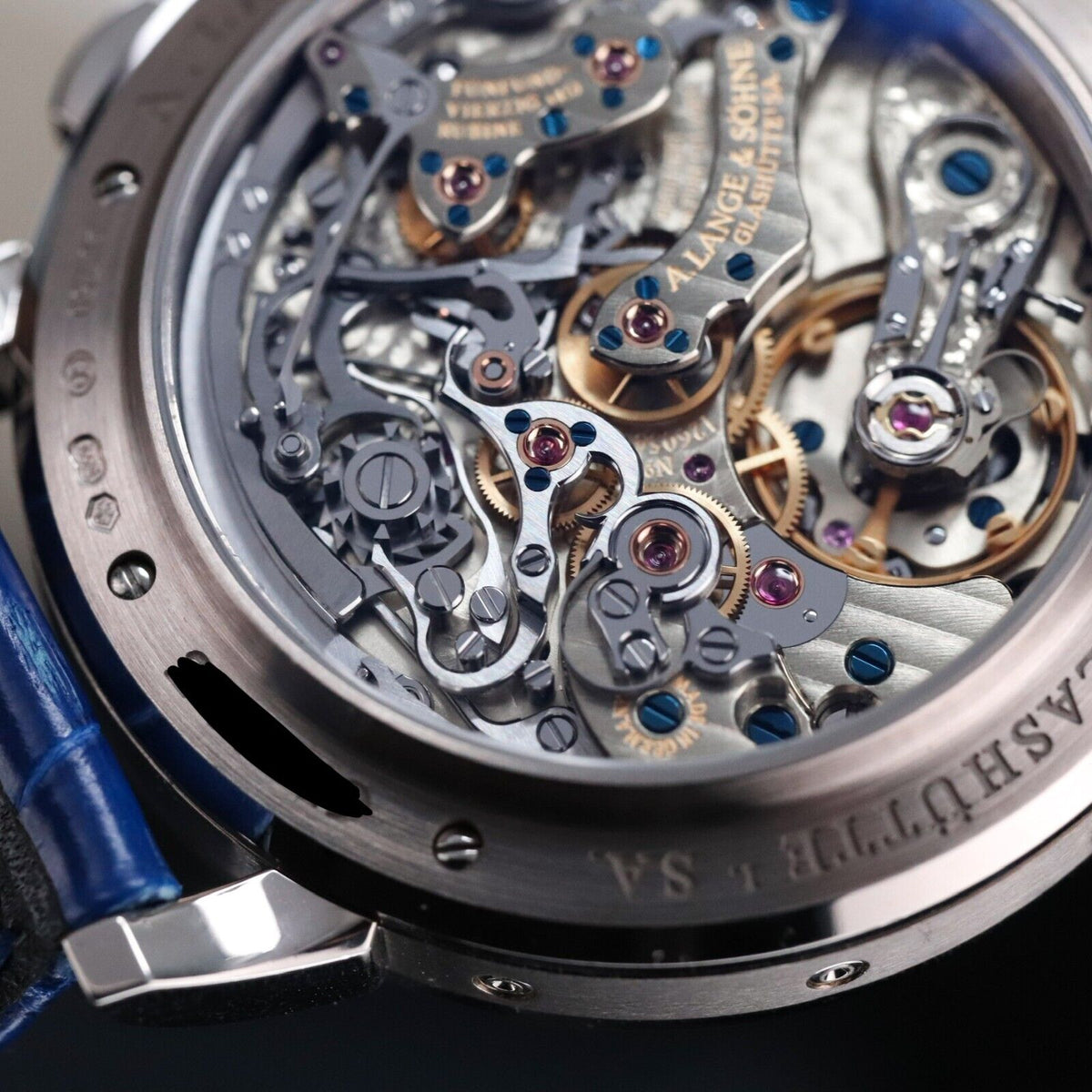 A Lange & Sohne Datograph Perpetual 41mm Platinum Moonphase Blue Date 410.038E