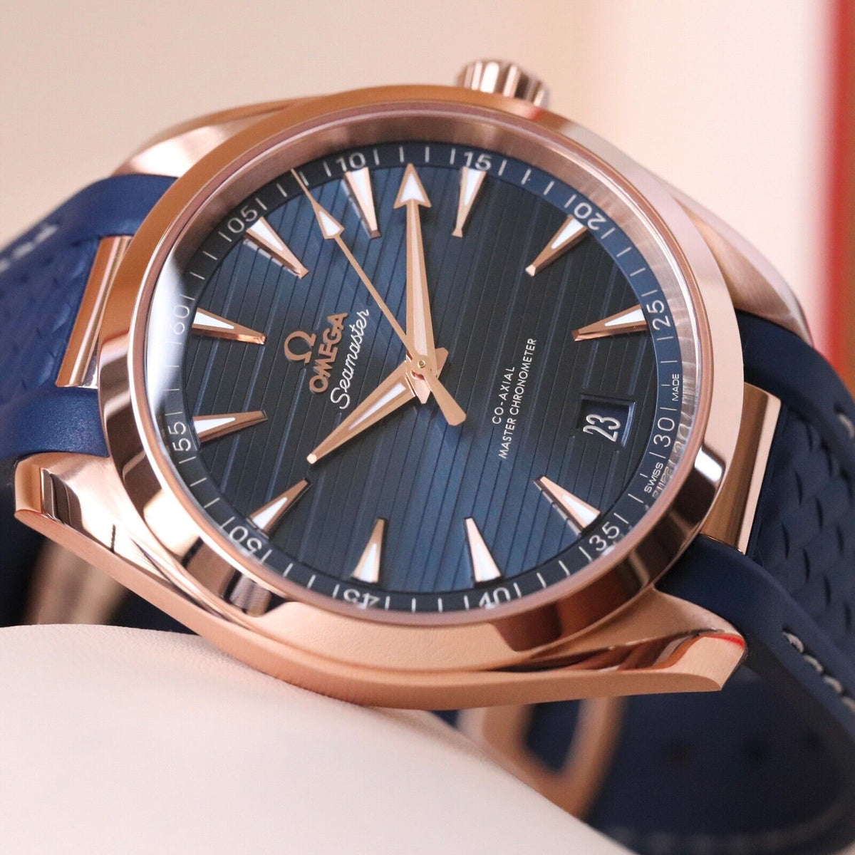 Omega Seamaster Aqua Terra 41mm Sedna Rose Gold Blue Dial 220.52.41.21.03.001