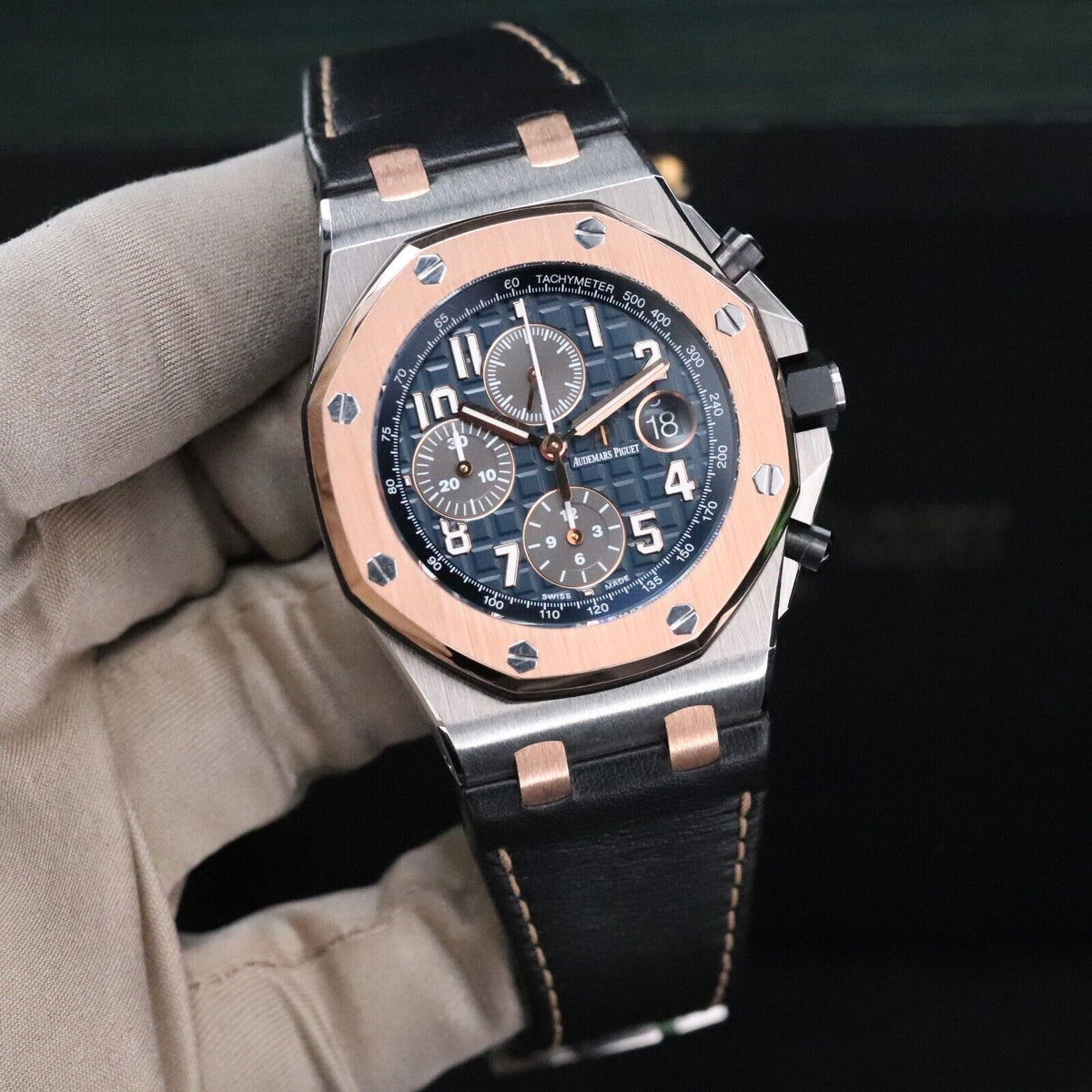 Audemars Piguet Royal Oak Offshore 42m Two Tone Blue Rose Steel Bucherer 26471SR