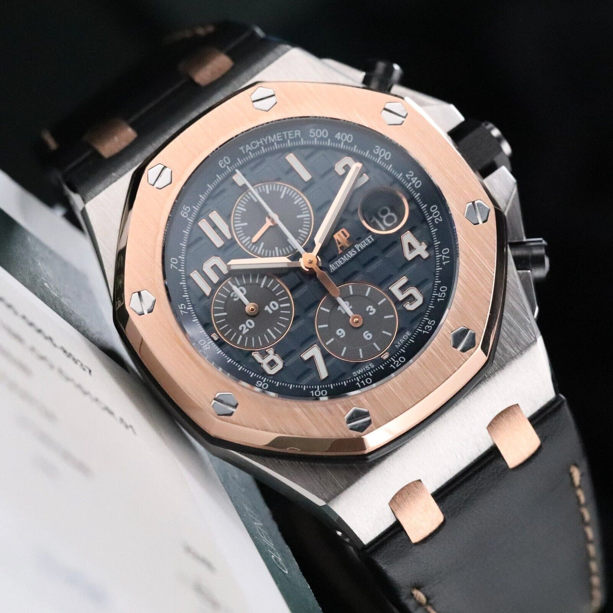 Audemars Piguet Royal Oak Offshore 42m Two Tone Blue Rose Steel Bucherer 26471SR