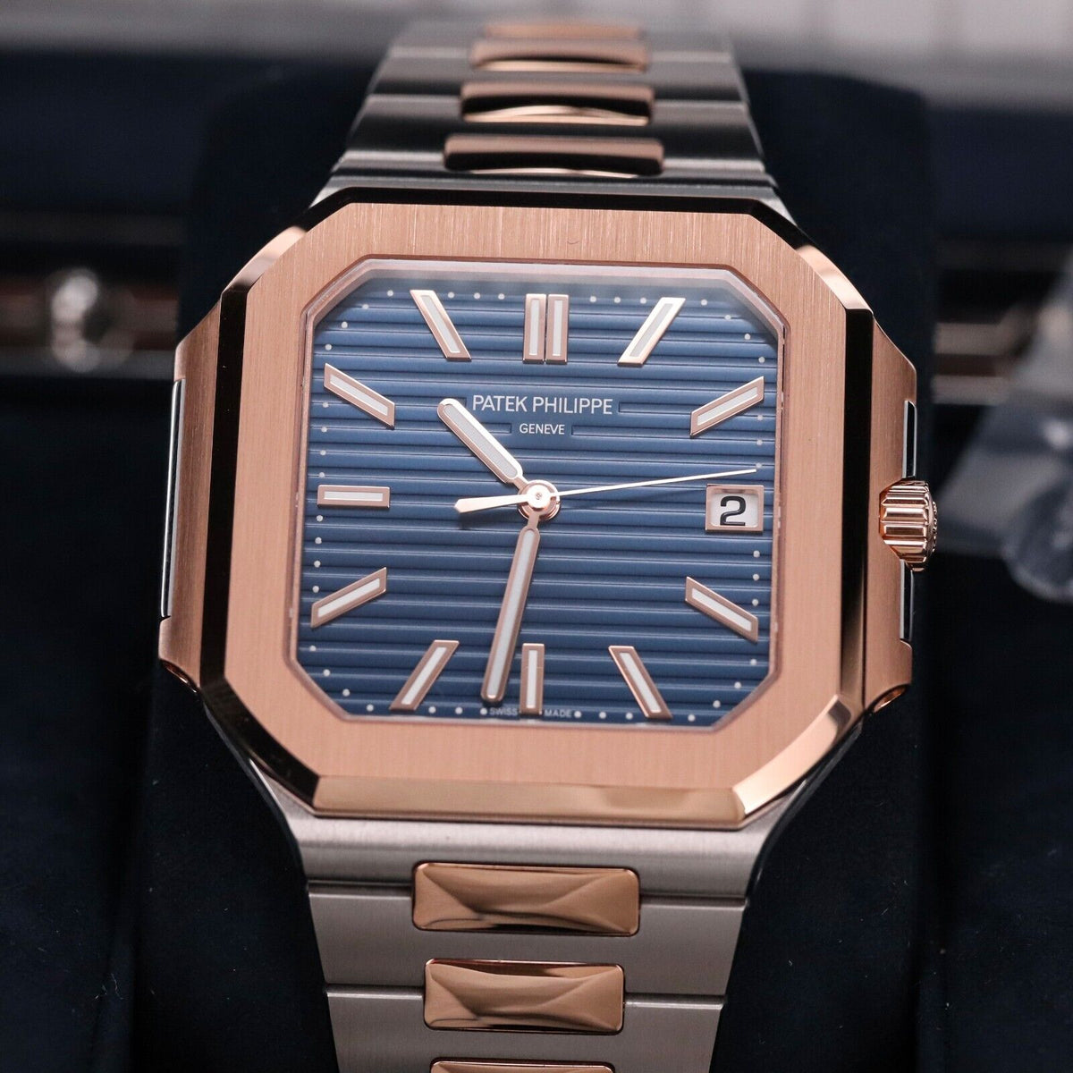 Patek Philippe Cubitus 2024 NEW 45mm Two Tone Steel Rose Gold Blue 5821/1AR