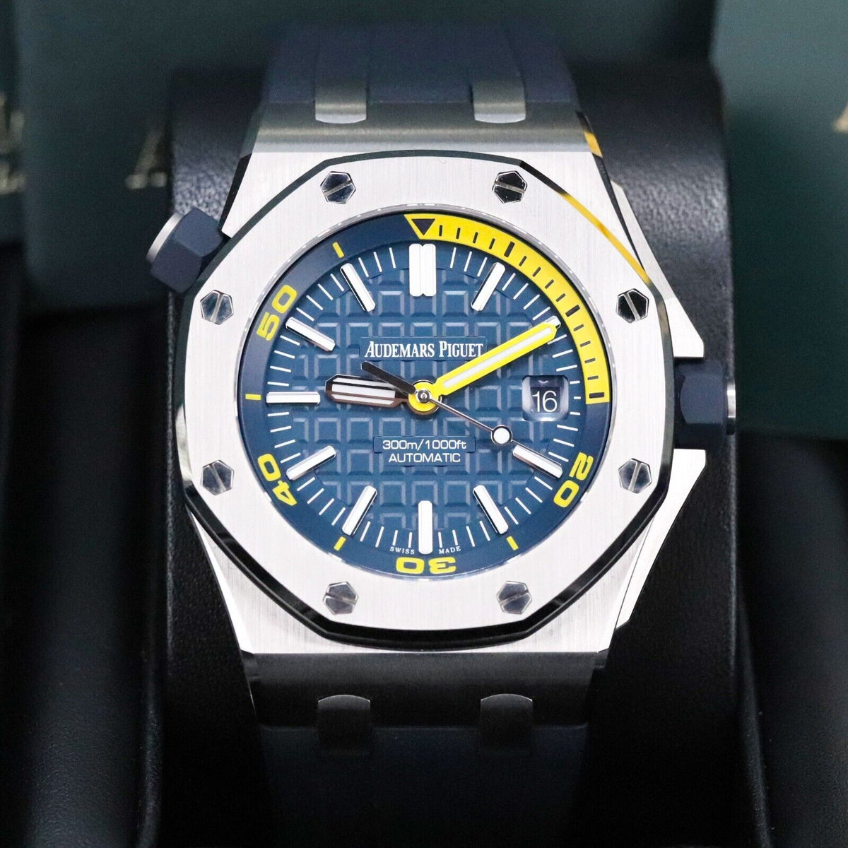 Audemars Piguet Royal Oak Offshore Diver 42mm Blue Yellow Funky Colors 15710ST.OO.A027CA.01