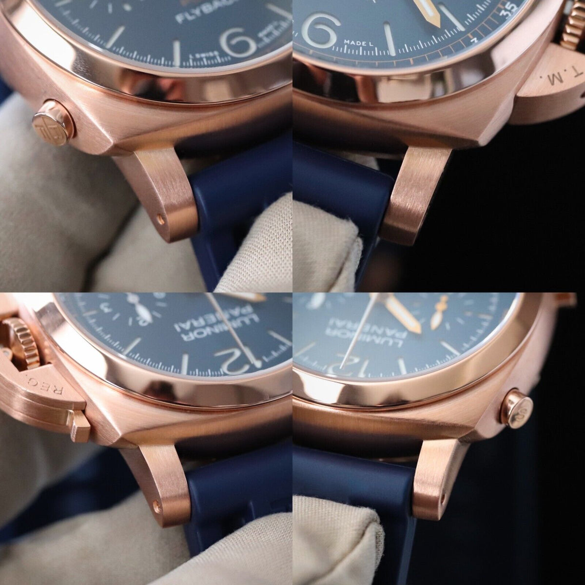 Panerai Luminor Yachts Challenge 44mm Flyback Chrono Rose Gold Blue PAM01020 B&P