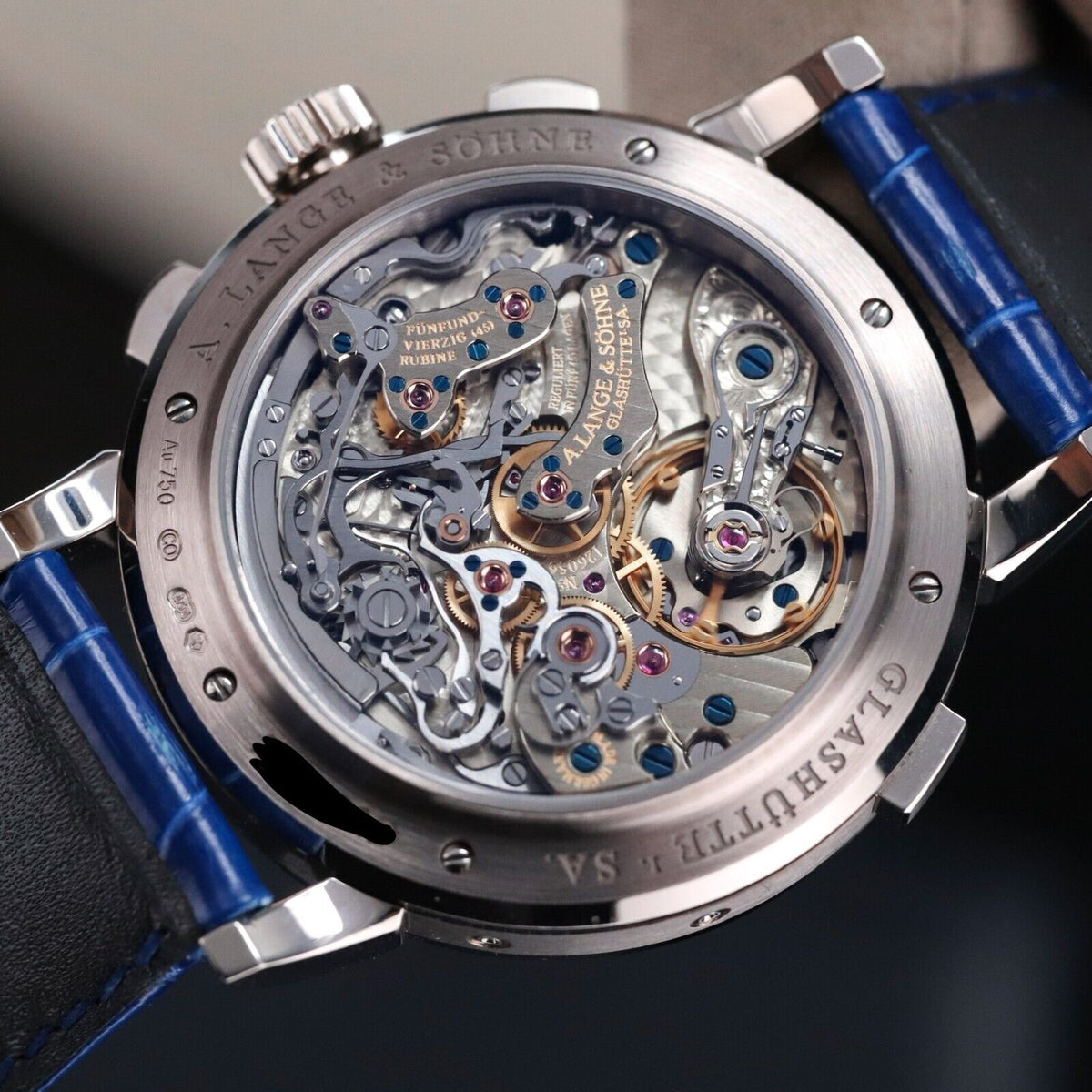 A Lange & Sohne Datograph Perpetual 41mm Platinum Moonphase Blue Date 410.038E