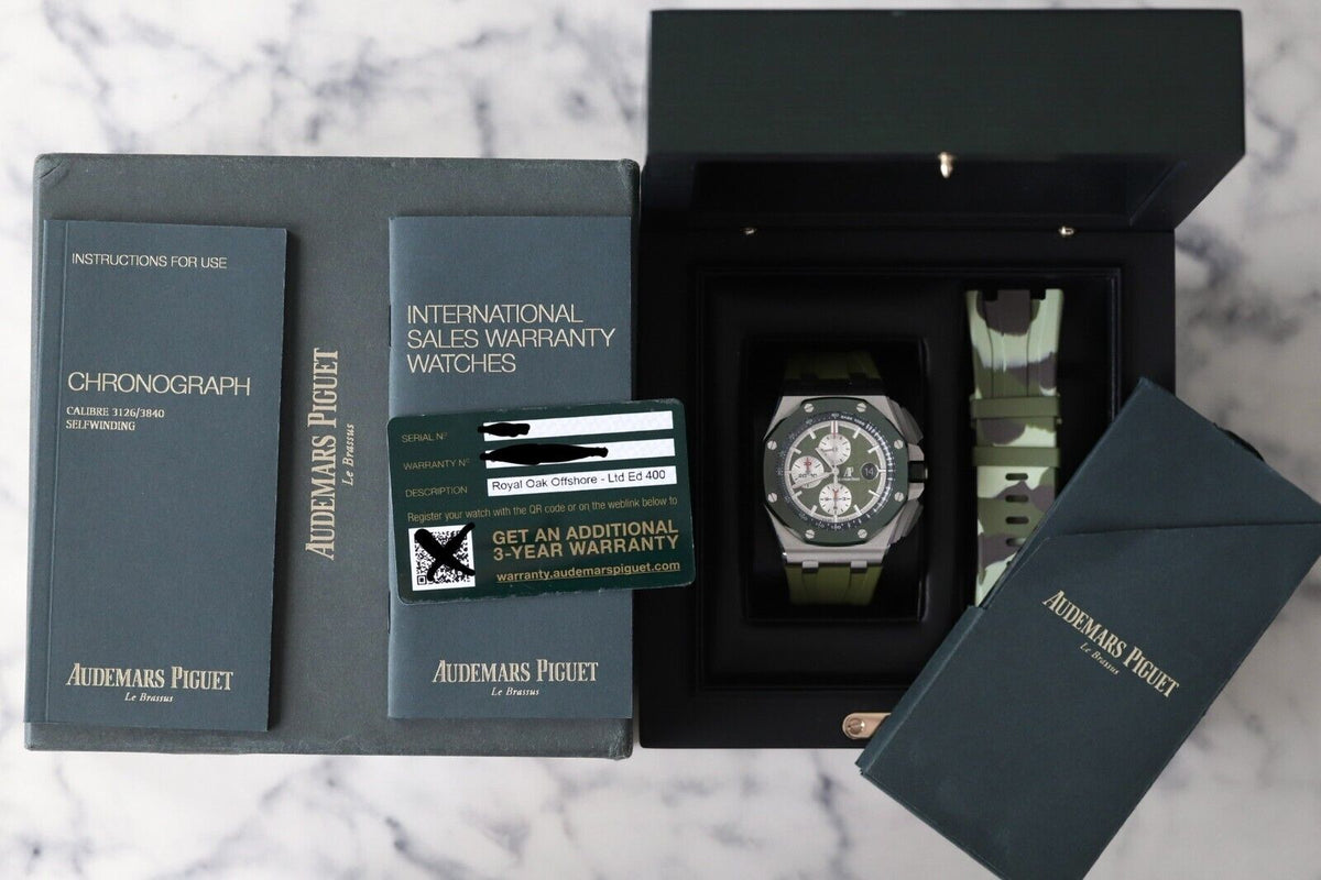 Audemars Piguet Royal Oak Offshore 44mm LTD ED 1/400 Green Camo 26400SO B&P Mint