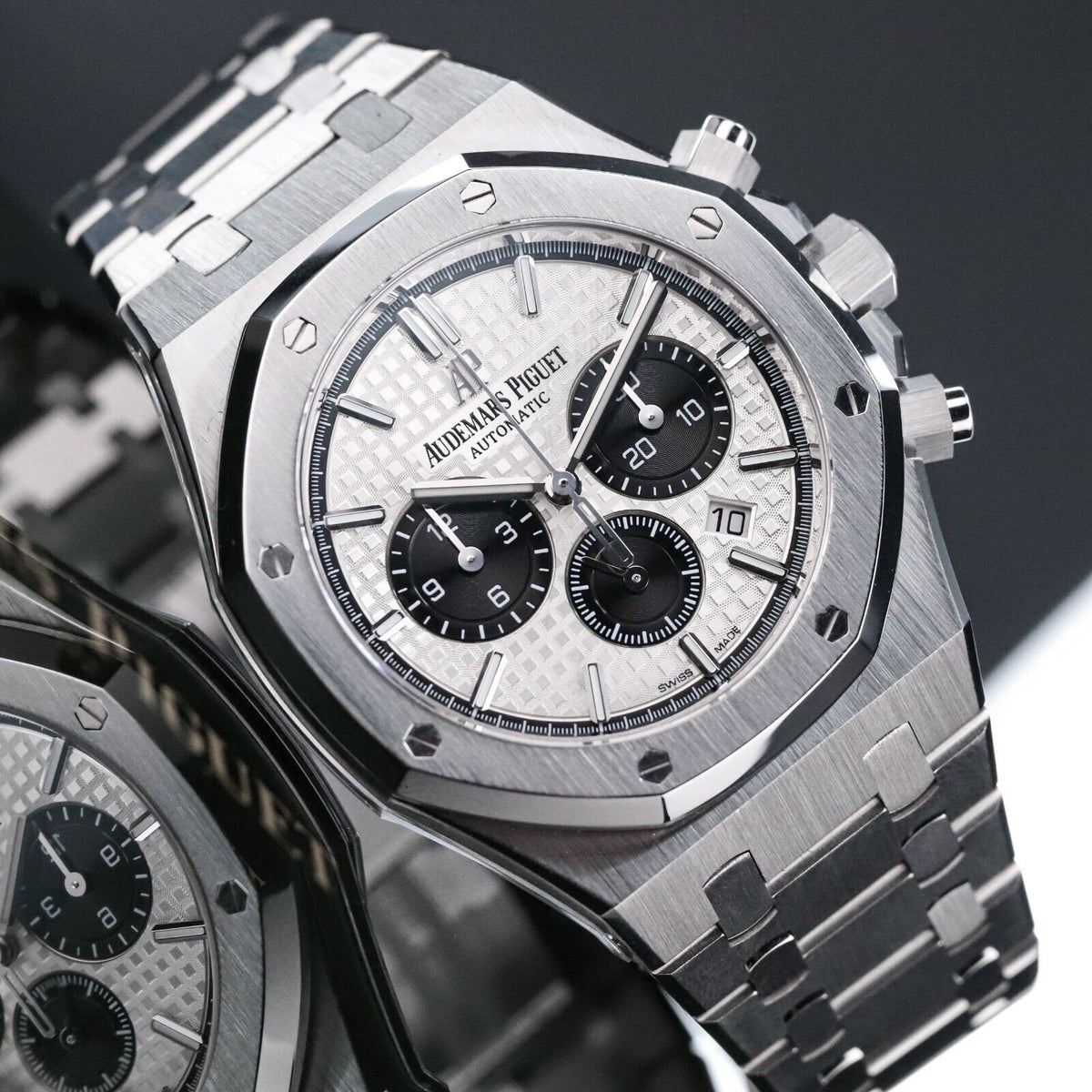 Audemars Piguet Royal Oak Chrono 41mm White Dial Black Steel Panda 26331ST