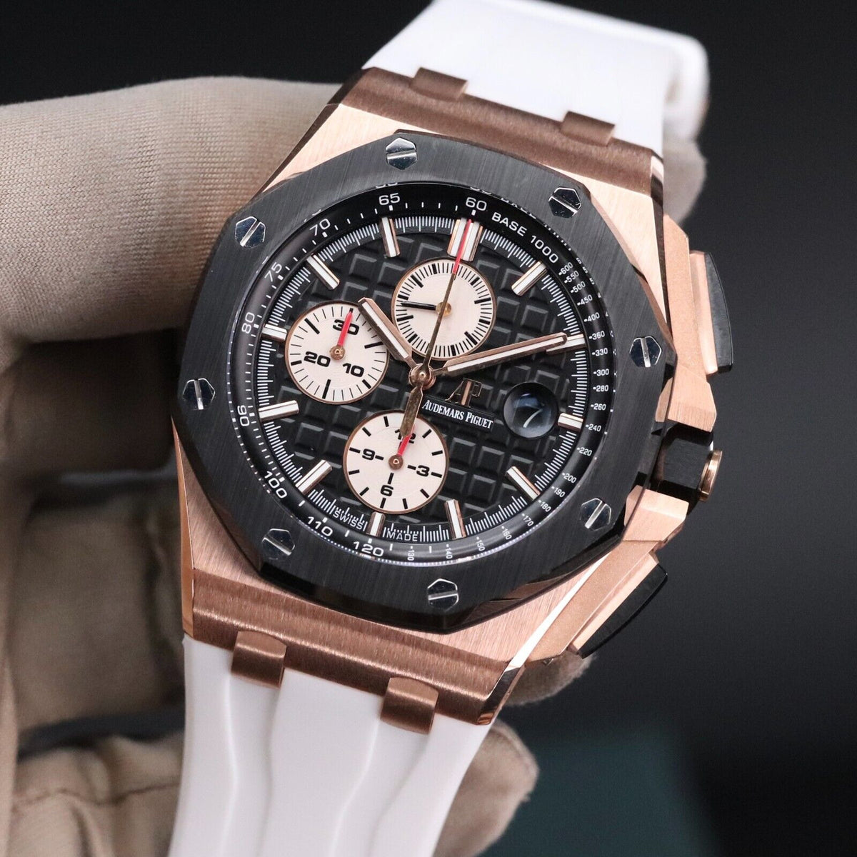 Audemars Piguet Royal Oak Offshore 44mm Rose Gold Black Ceramic 26401RO - B&P