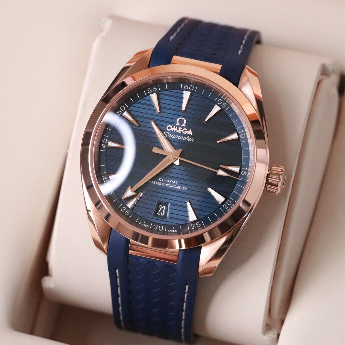 Omega Seamaster Aqua Terra 41mm Sedna Rose Gold Blue Dial 220.52.41.21.03.001