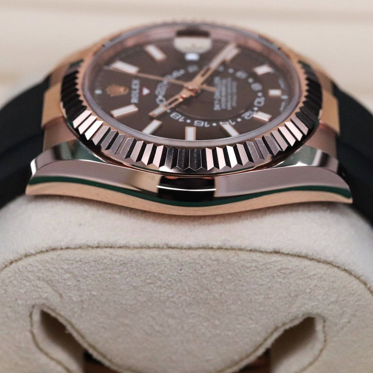 Rolex Sky-Dweller Chocolate Rose Gold Brown Dial 42mm Oyster Flex Rubber 326235