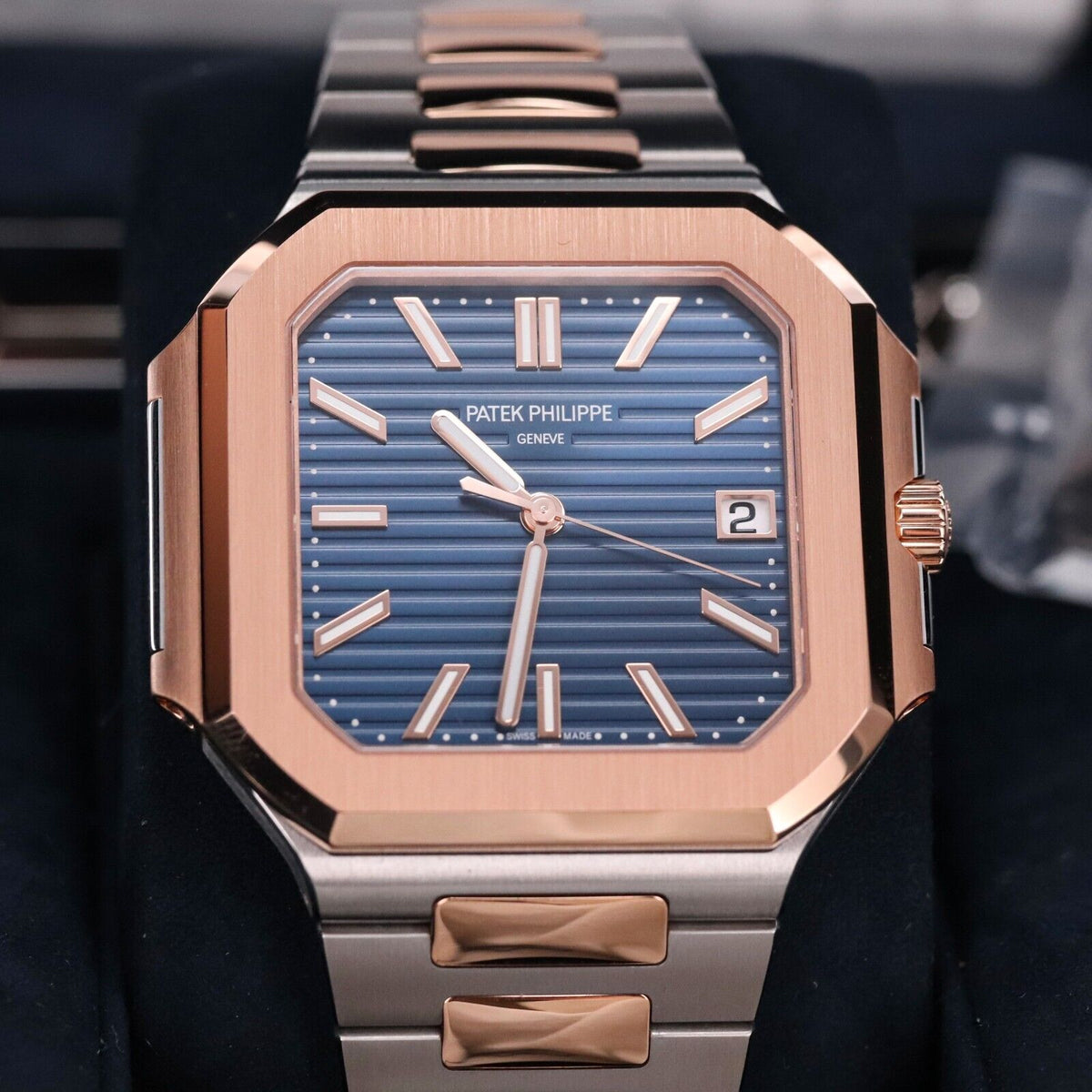 Patek Philippe Cubitus 2024 NEW 45mm Two Tone Steel Rose Gold Blue 5821/1AR