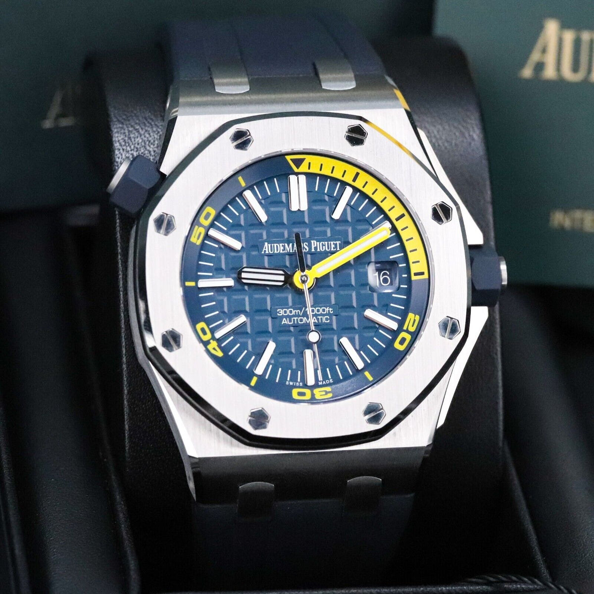 Audemars Piguet Royal Oak Offshore Diver 42mm Blue Yellow Funky Colors 15710ST.OO.A027CA.01