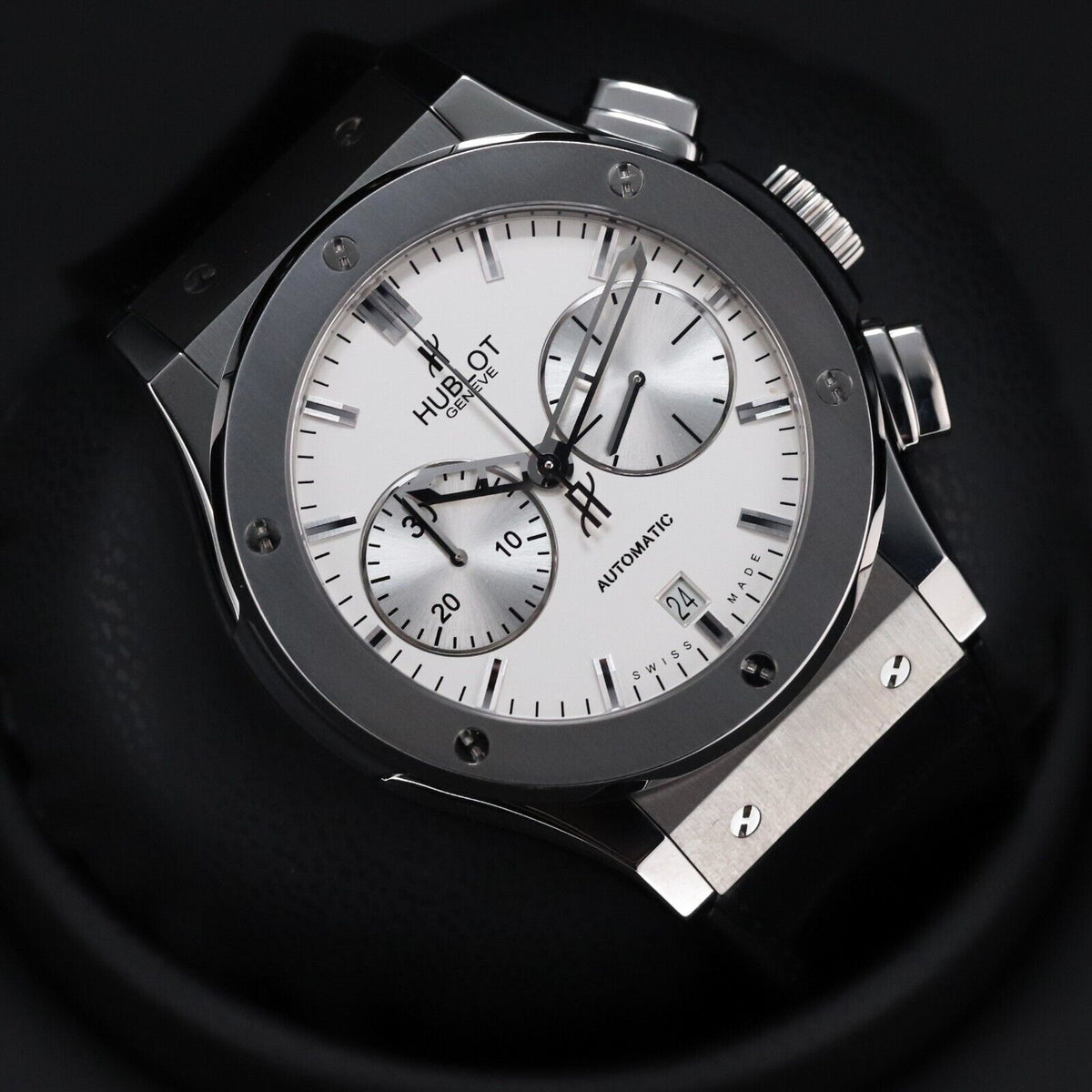 Hublot Classic Fusion Chrono 45mm Titanium Opaline Silver Dial - 521.NX.2610.LR