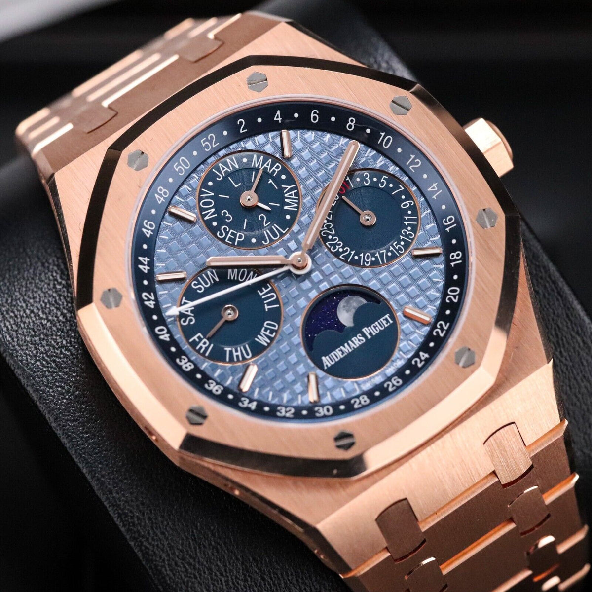 2024 Audemars Piguet Royal Oak Perpetual Calendar 41m Rose Gold Ice Blue 26574OR