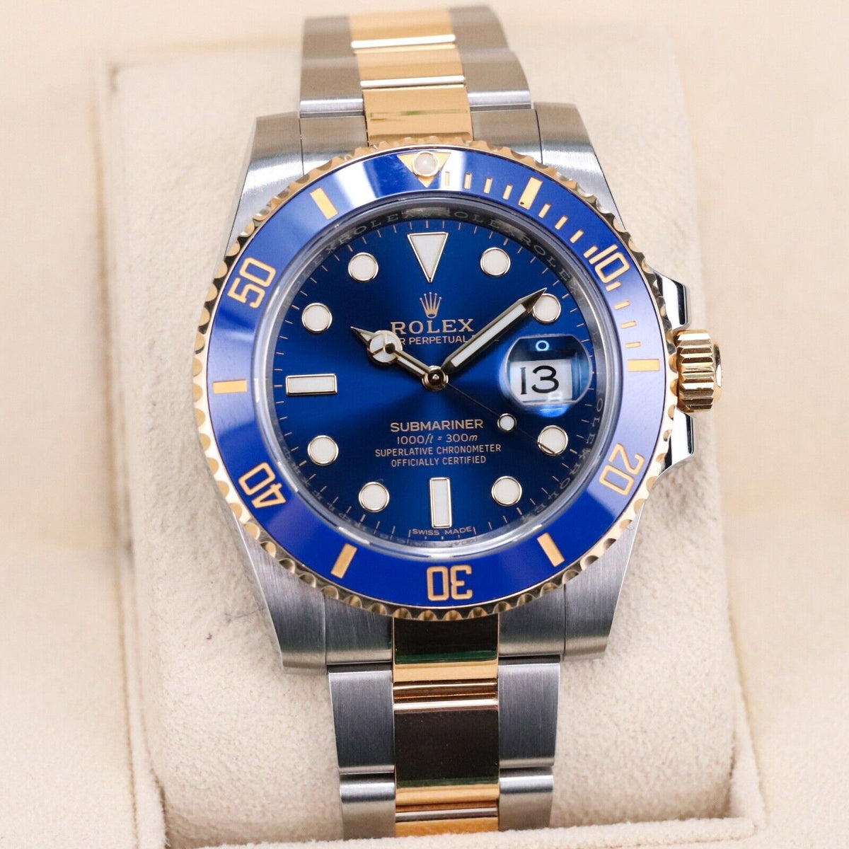 Rolex Submariner Date "Bluesy" 116613LB Two Tone Gold Blue Oyster Steel 2017