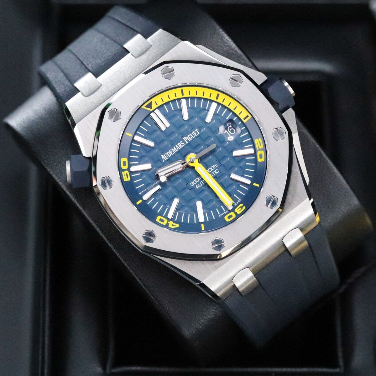 Audemars Piguet Royal Oak Offshore Diver 42mm Blue Yellow Funky Colors 15710ST.OO.A027CA.01