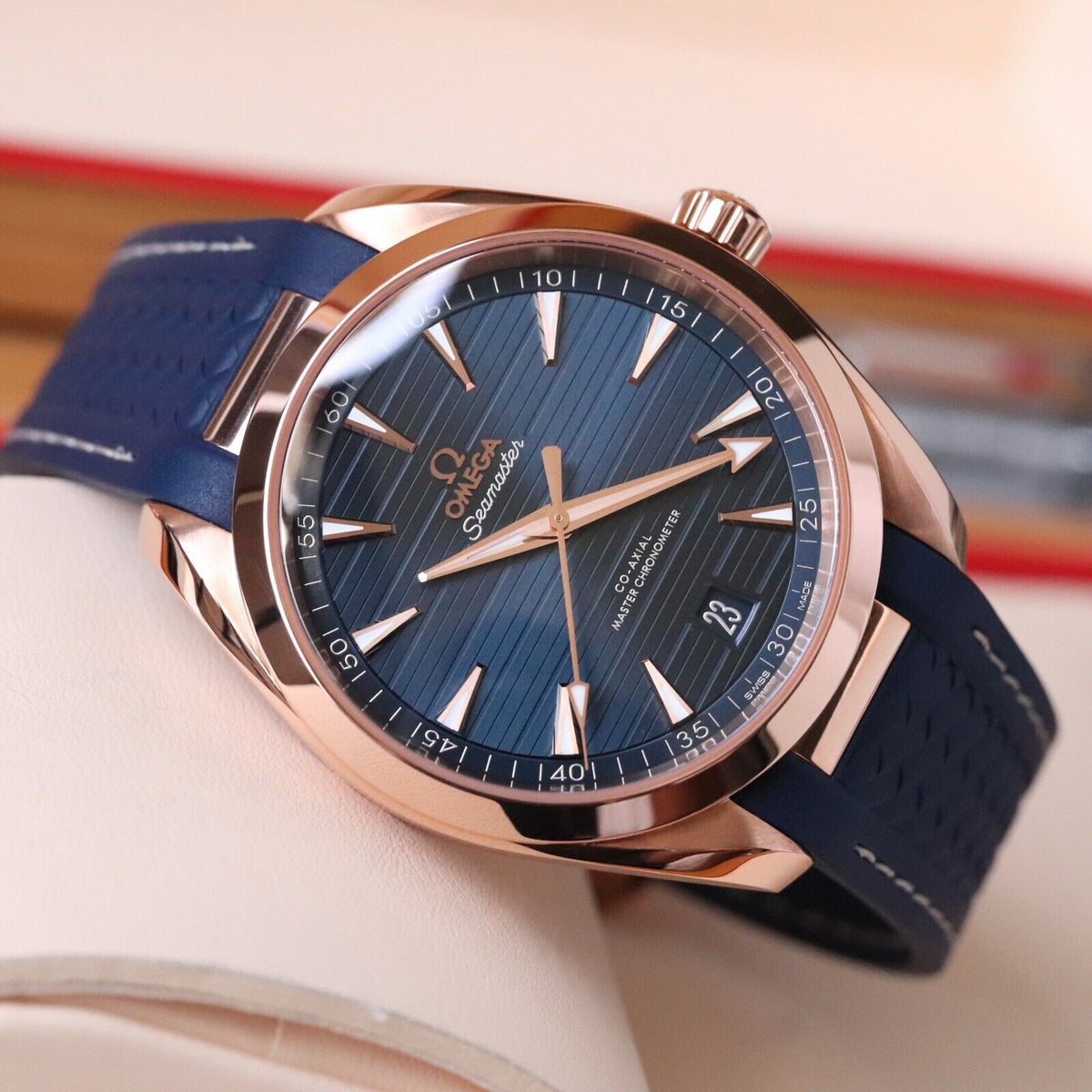 Omega Seamaster Aqua Terra 41mm Sedna Rose Gold Blue Dial 220.52.41.21.03.001