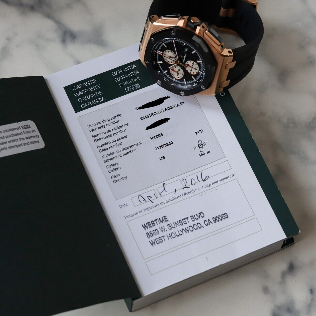 Audemars Piguet Royal Oak Offshore 44mm Rose Gold Black Ceramic 26401RO - B&P