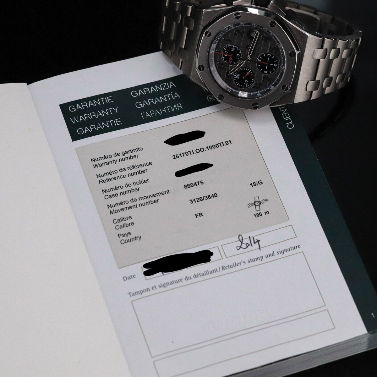 Audemars Piguet Royal Oak Offshore 42mm Titanium Bracelet Chrono - 26170TI B&P