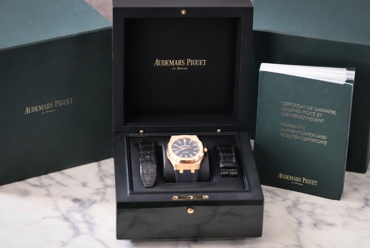 Audemars Piguet Royal Oak Automatic 41mm Rose Gold Black Dial 15400OR Mint