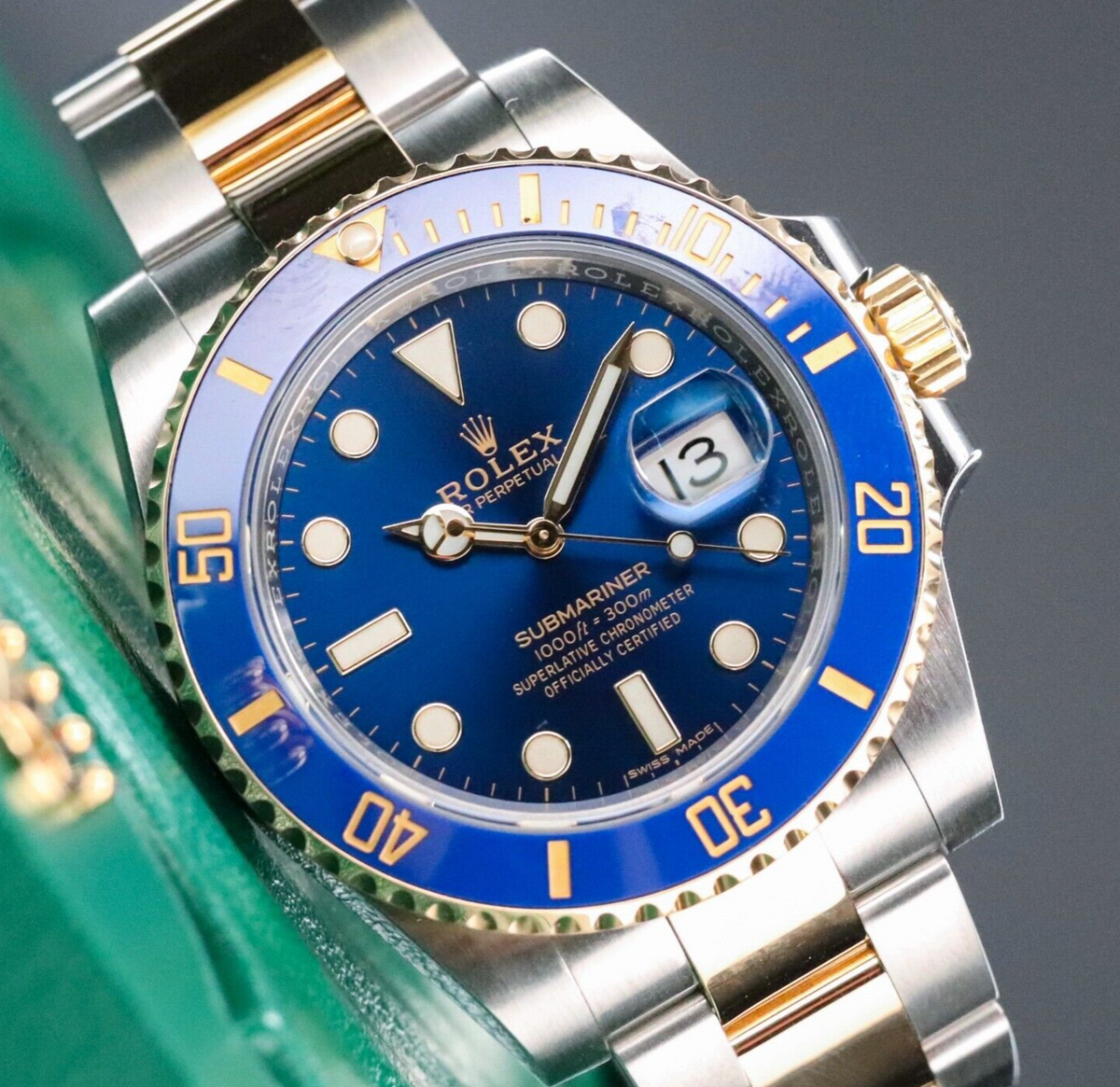 Rolex Submariner Date "Bluesy" 116613LB Two Tone Gold Blue Oyster Steel 2017