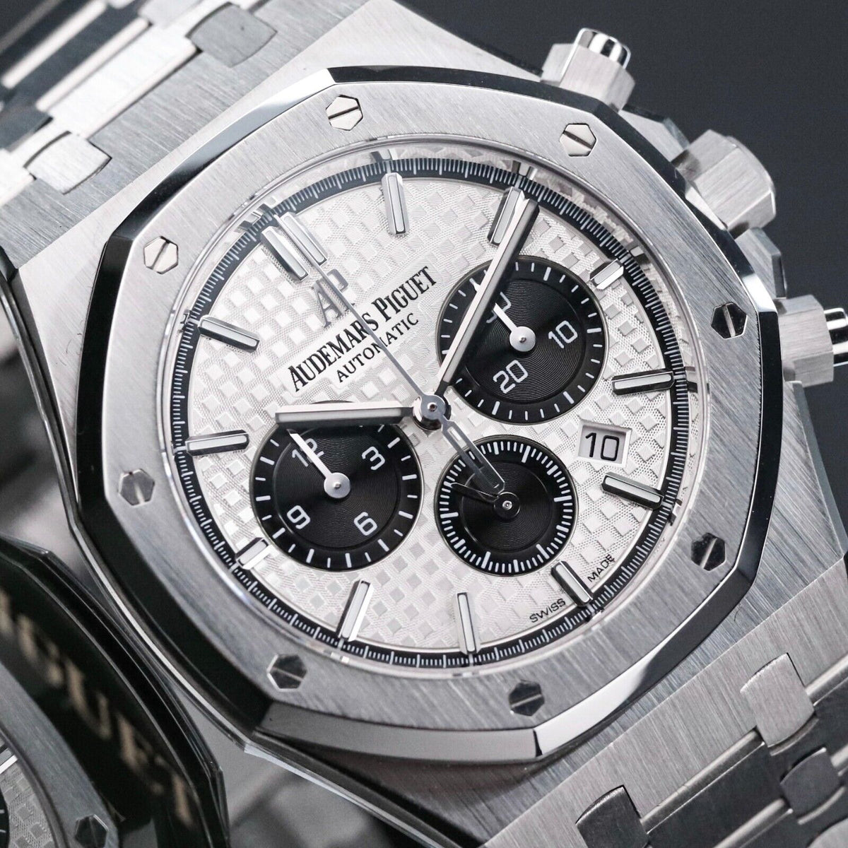 Audemars Piguet Royal Oak Chrono 41mm White Dial Black Steel Panda 26331ST