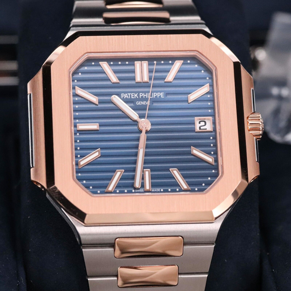 Patek Philippe Cubitus 2024 NEW 45mm Two Tone Steel Rose Gold Blue 5821/1AR