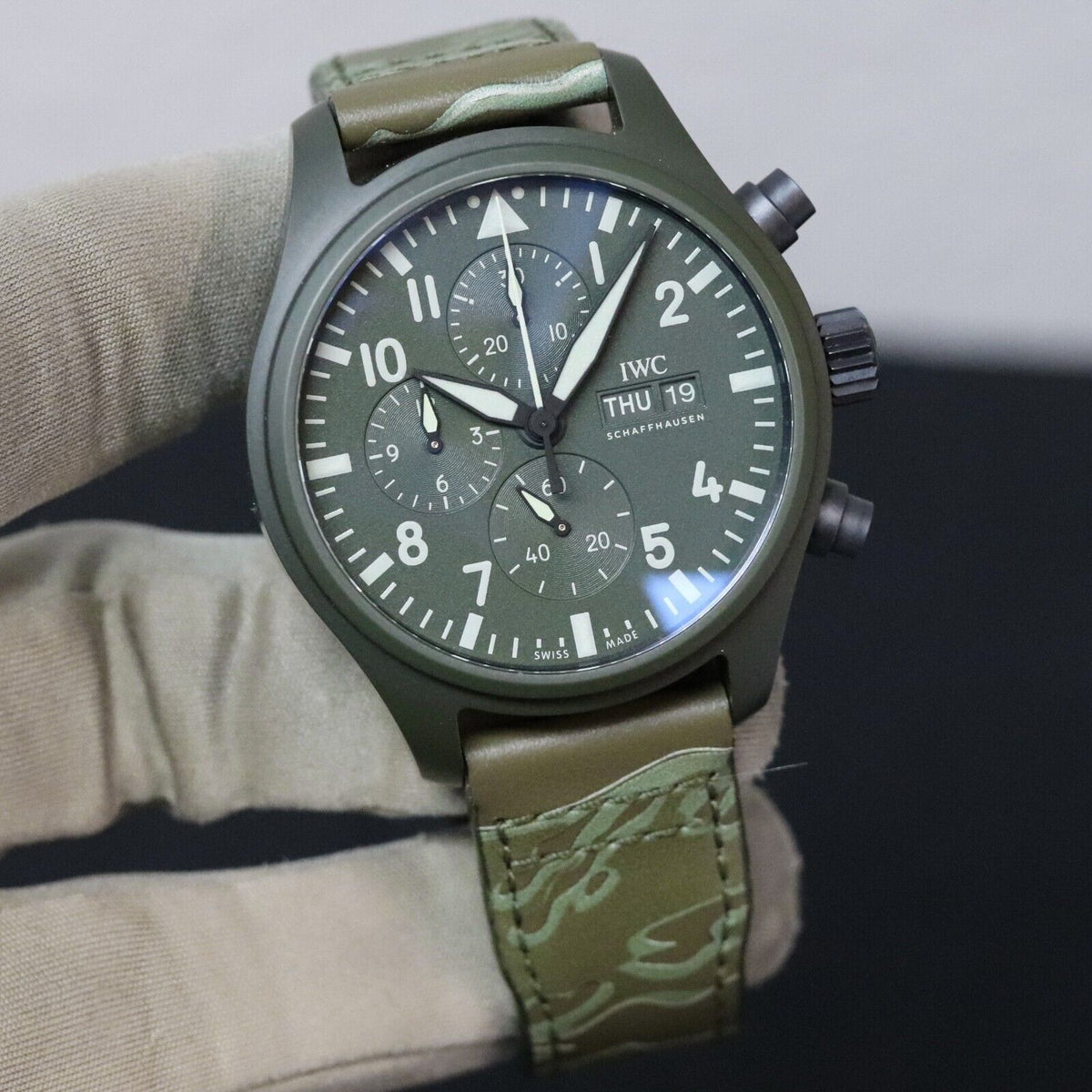 IWC Pilot Chrono Top Gun "Woodlands" Green Ceramic 44.5mm IW389106 Limited Camo