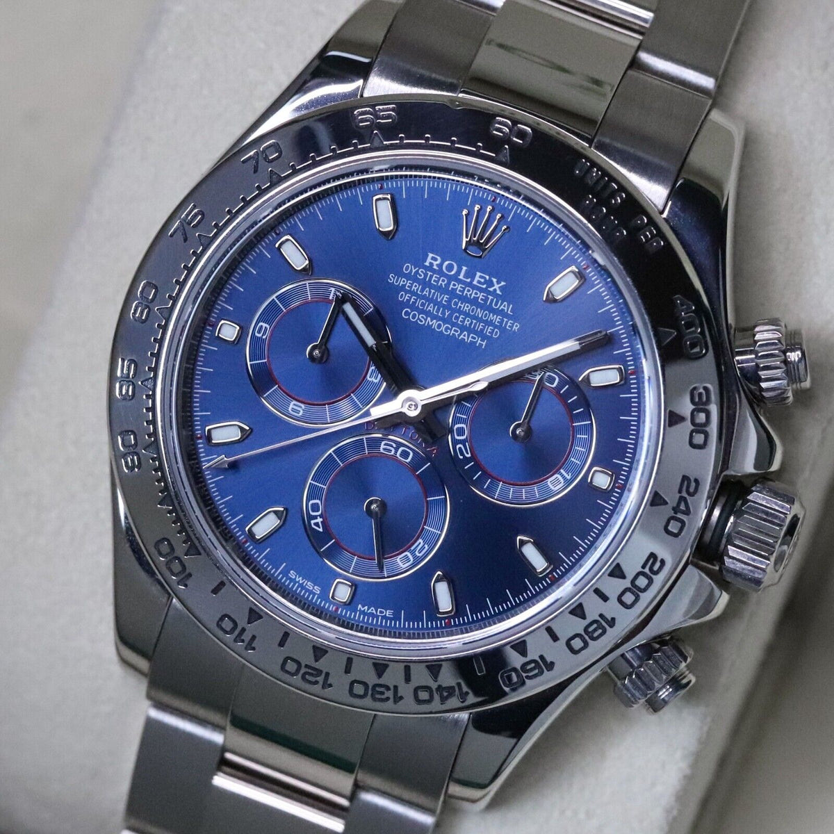 Rolex Daytona 40mm 18K White Gold Blue Dial 116509