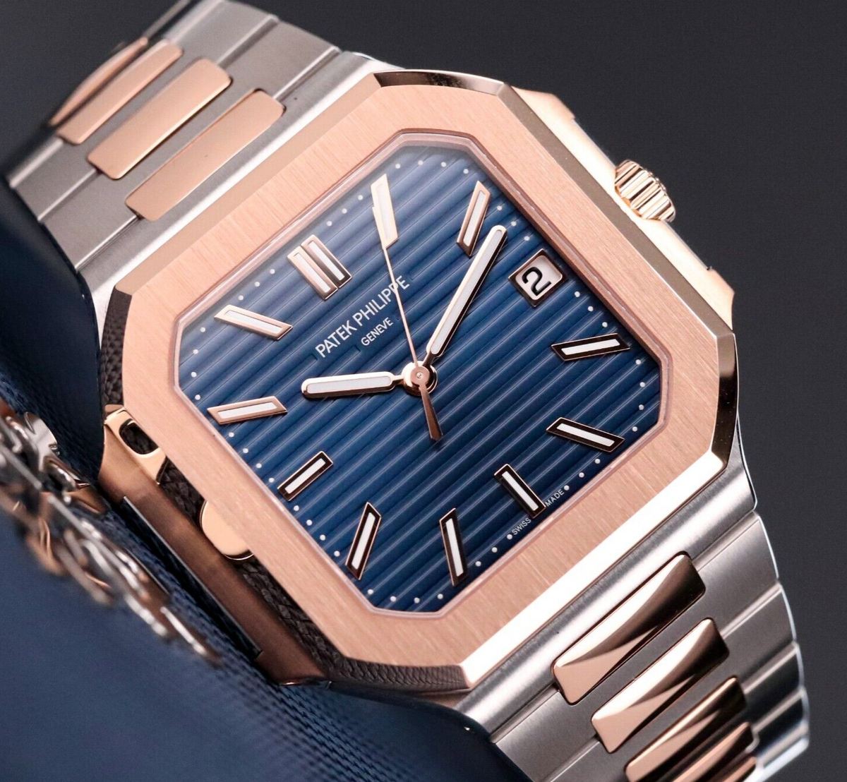 Patek Philippe Cubitus 2024 NEW 45mm Two Tone Steel Rose Gold Blue 5821/1AR