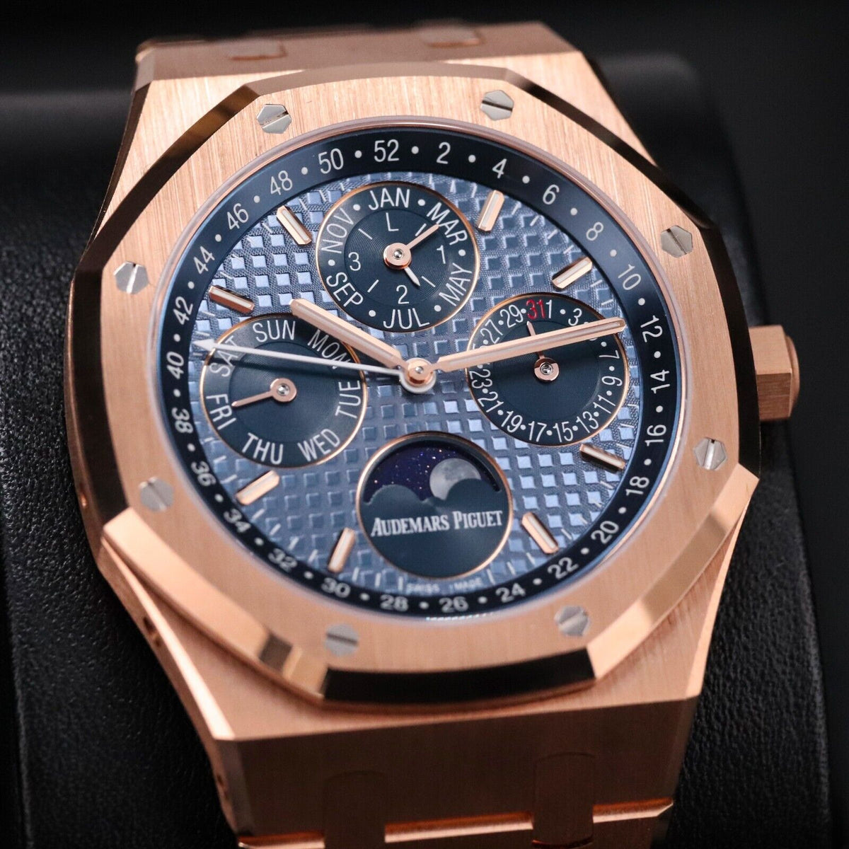 2024 Audemars Piguet Royal Oak Perpetual Calendar 41m Rose Gold Ice Blue 26574OR