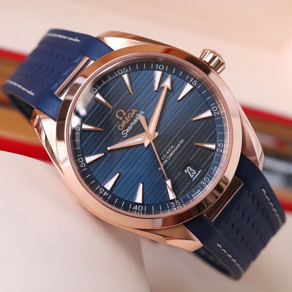 Omega Seamaster Aqua Terra 41mm Sedna Rose Gold Blue Dial 220.52.41.21.03.001