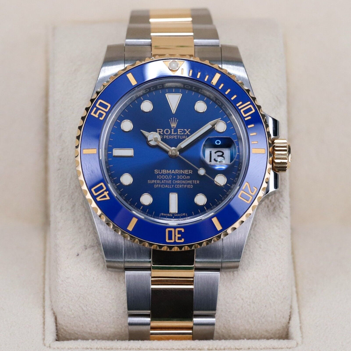 Rolex Submariner Date "Bluesy" 116613LB Two Tone Gold Blue Oyster Steel 2017