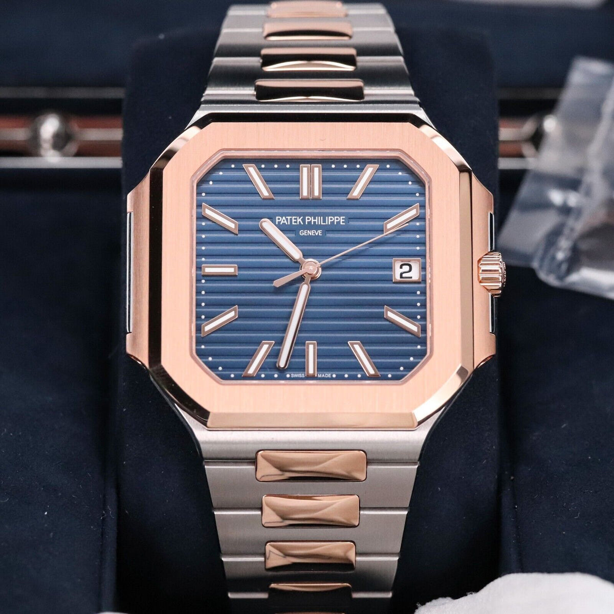 Patek Philippe Cubitus 2024 NEW 45mm Two Tone Steel Rose Gold Blue 5821/1AR